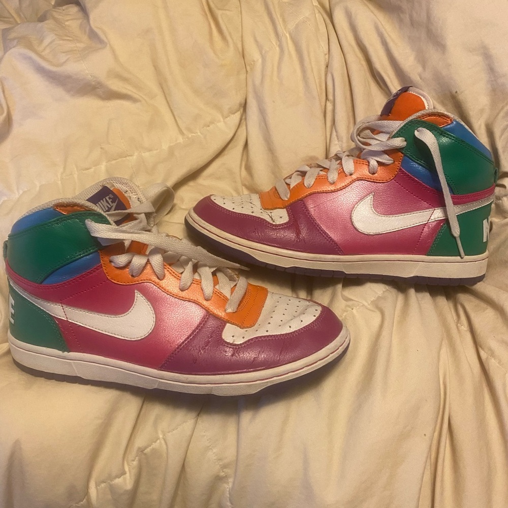 Nike dunk high multicolored “skittles”.